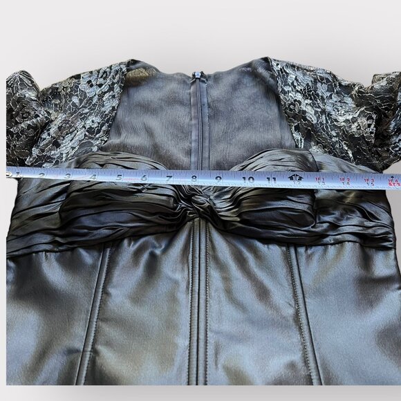 MoB Evening Gown Rickie Freeman Teri Jon Size 10 Lace & Organza Metallic Dress - Picture 4 of 12